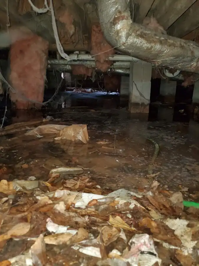 Crawl space flood assessment for Commercial Water Damage Restoration in Glenarden